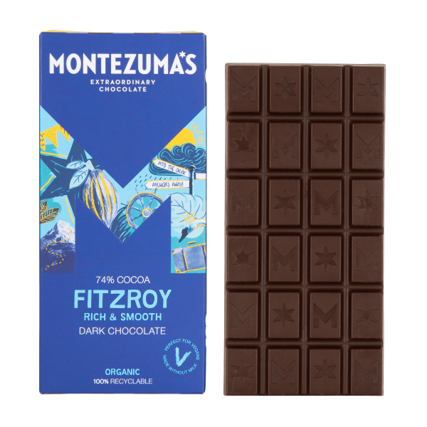Montezumas - Fitz Roy Organic Dark 73% Bar (12 x 90g)